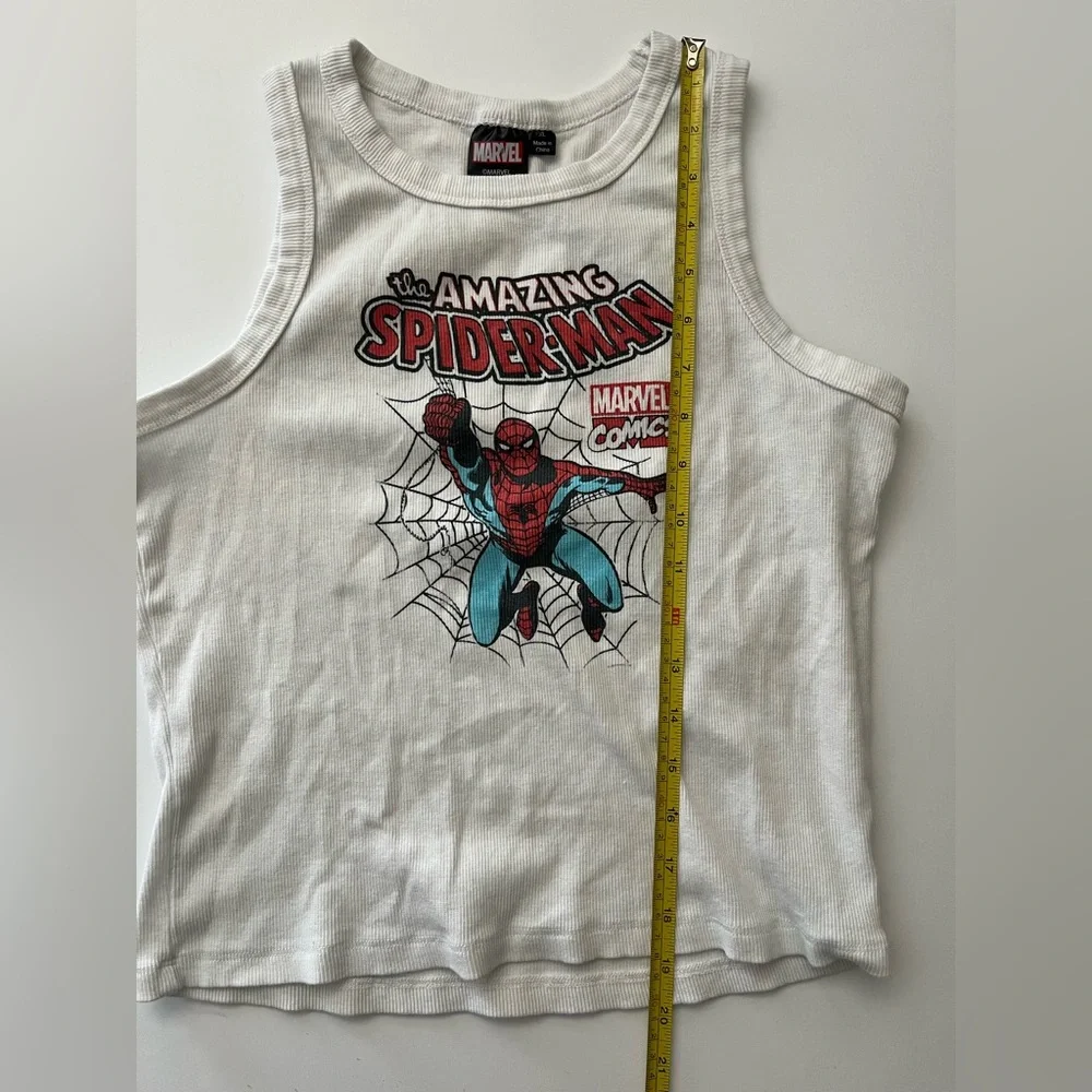 Marvel | Women’s White Ribbed Spider-Man Tank Top - Picture 7 of 7